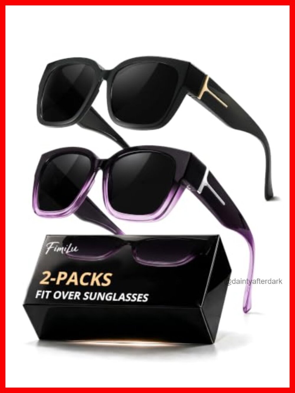 Polarized Fit Over Glasses Sunglasses for Women UV400 Square Frame